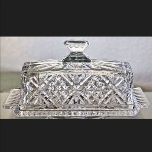 GODINGER DUBLIN CRYSTAL COVERED BUTTER DISH NEW BOX